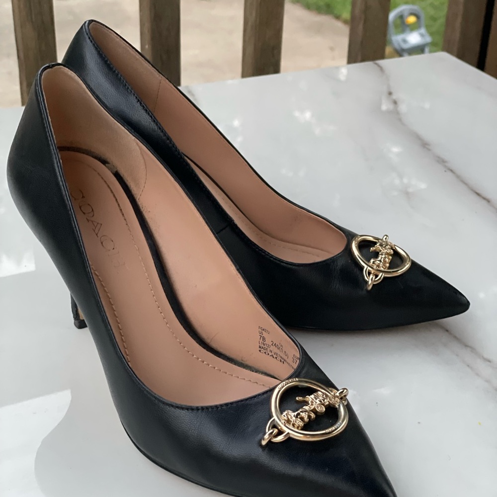 Coach Black Leather Pumps